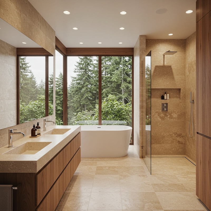 bathroom travertive hive dwelling